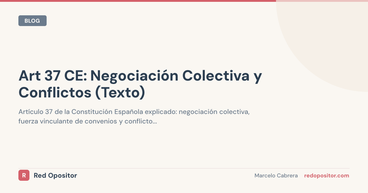 Artículo 37 CE: Negociación Colectiva [Resumen]