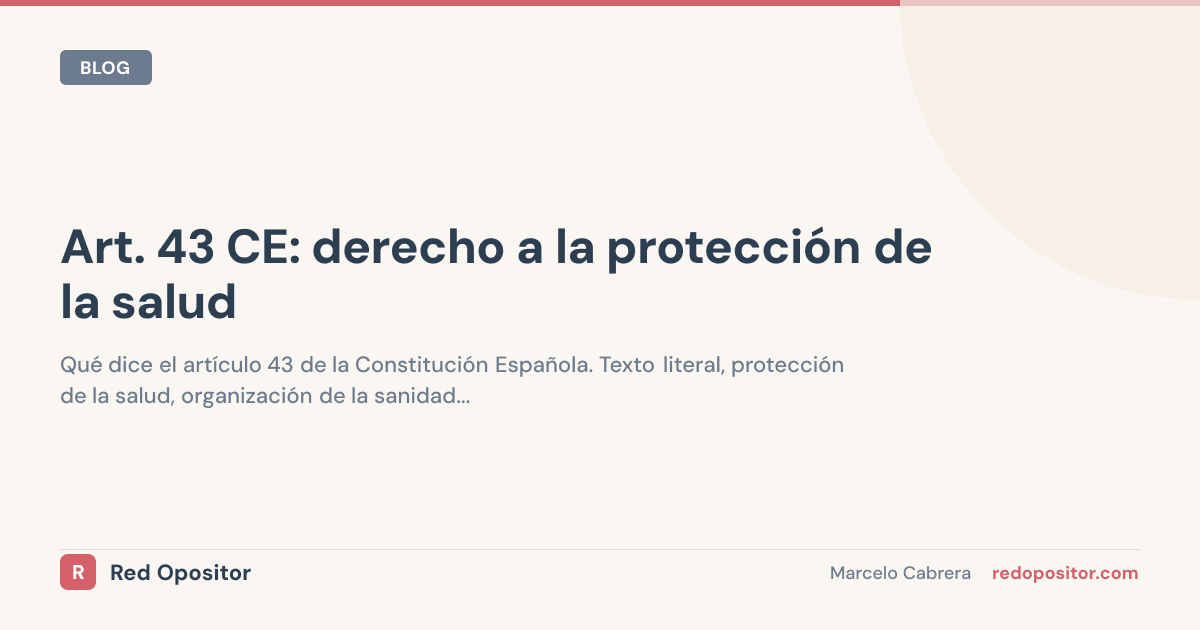 Art. 43 CE: Protección de la salud | Oposiciones