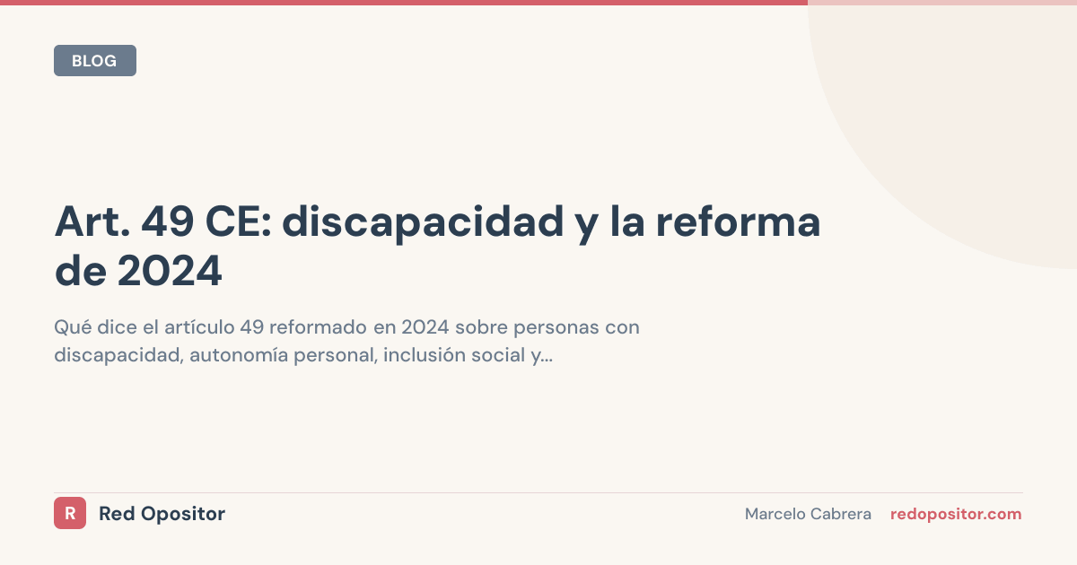 Art. 49 CE: discapacidad y la reforma de 2024