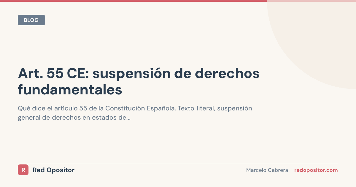 Artículo 55 CE: Suspensión de Derechos [Resumen]