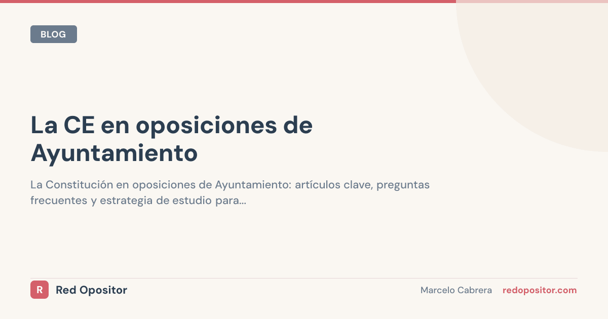 La CE en oposiciones de Ayuntamiento