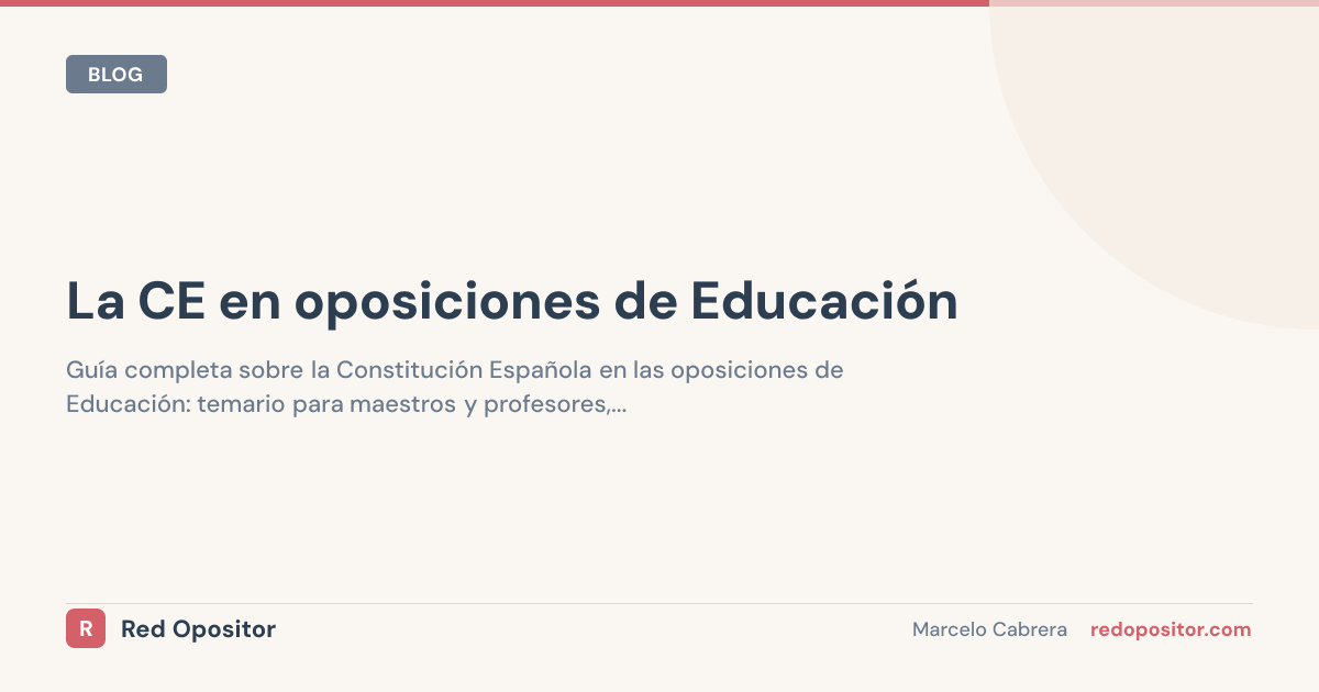 La CE en oposiciones de Educación
