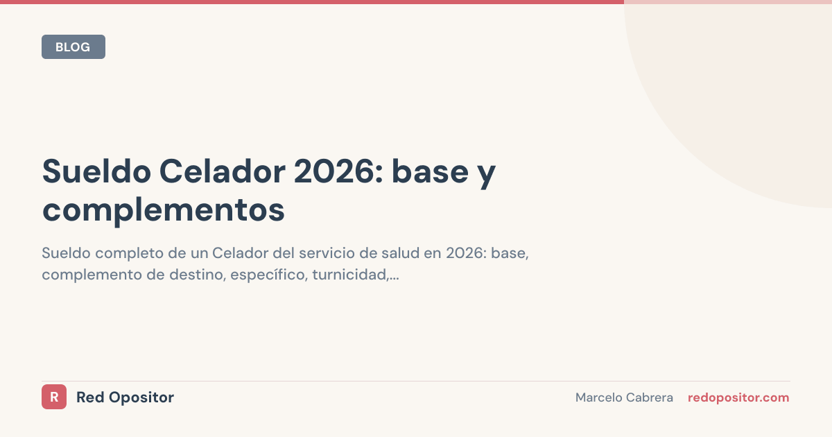 Sueldo Celador 2026: 1.300-1.600 EUR/Mes — Tabla por CCAA