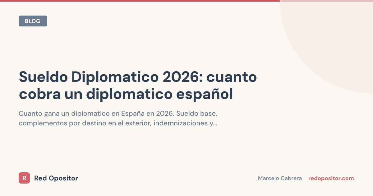 Sueldo Diplomático 2026: 3.500-8.000 EUR/mes