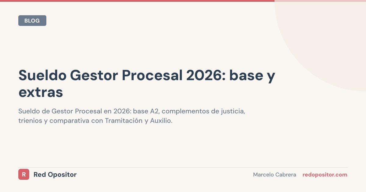 Sueldo Gestor Procesal 2026: base y extras