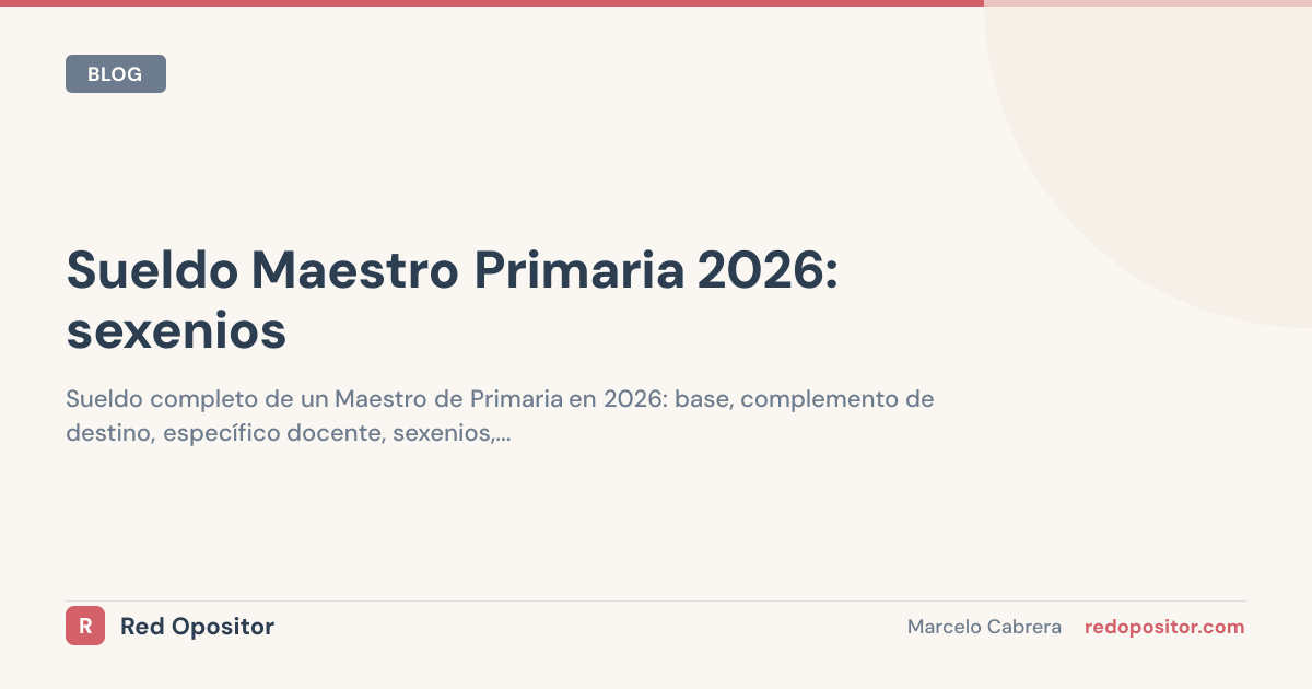 Cuánto Gana un Maestro de Primaria en 2026: 14 CCAA