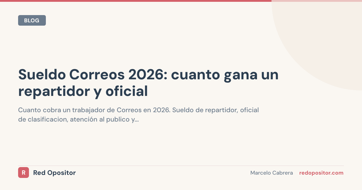Sueldo Correos 2026: Tabla Neto por Puesto y Contrato