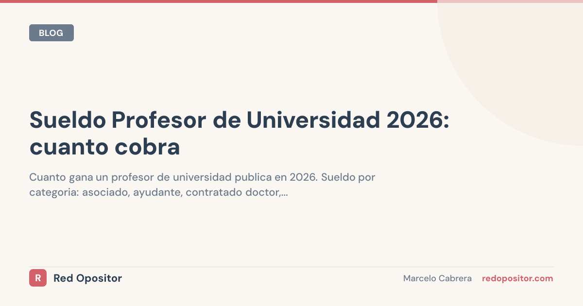 Sueldo profesor universidad 2026: ¿cuánto cobra? (300-3.800€ netos)