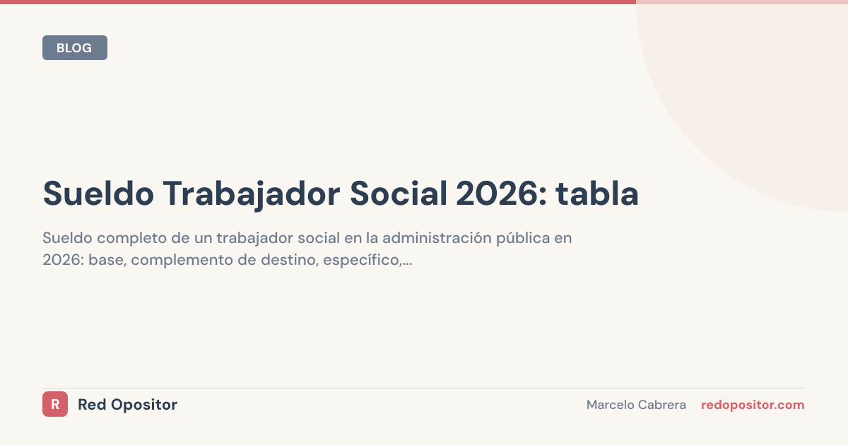 Sueldo Trabajador Social 2026: Tabla Neto por CCAA