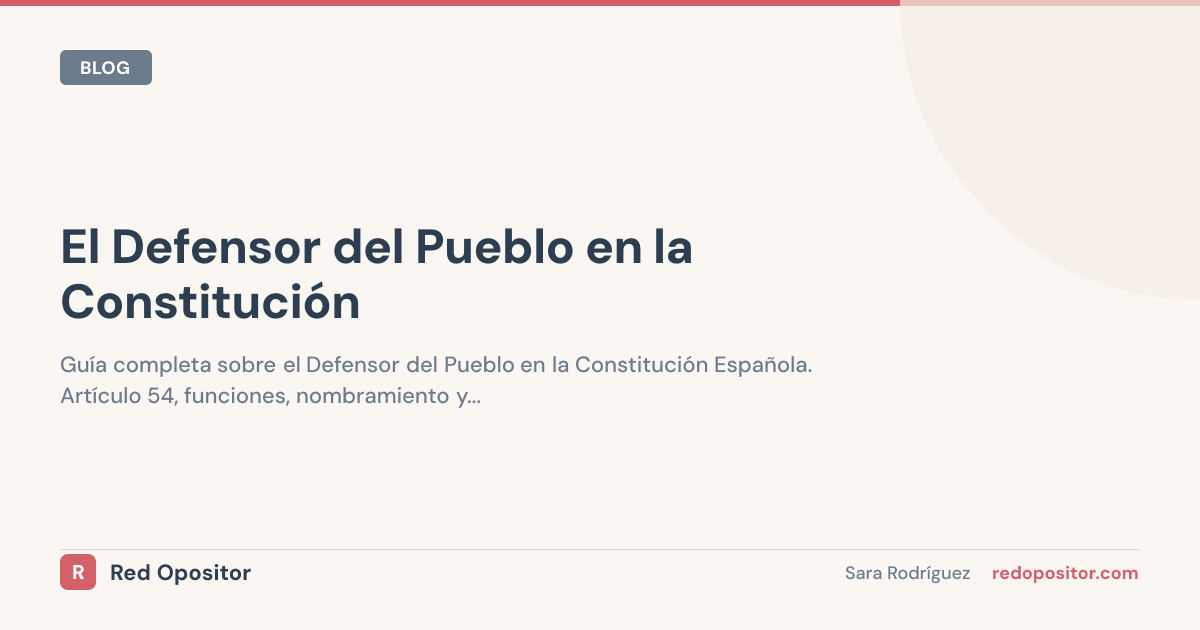 El Defensor del Pueblo en la Constitución