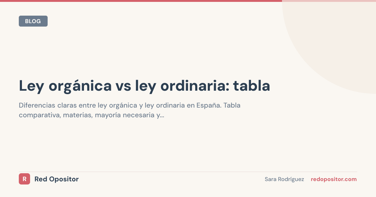 Ley orgánica vs ley ordinaria: tabla