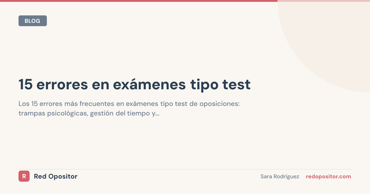 15 errores en exámenes tipo test