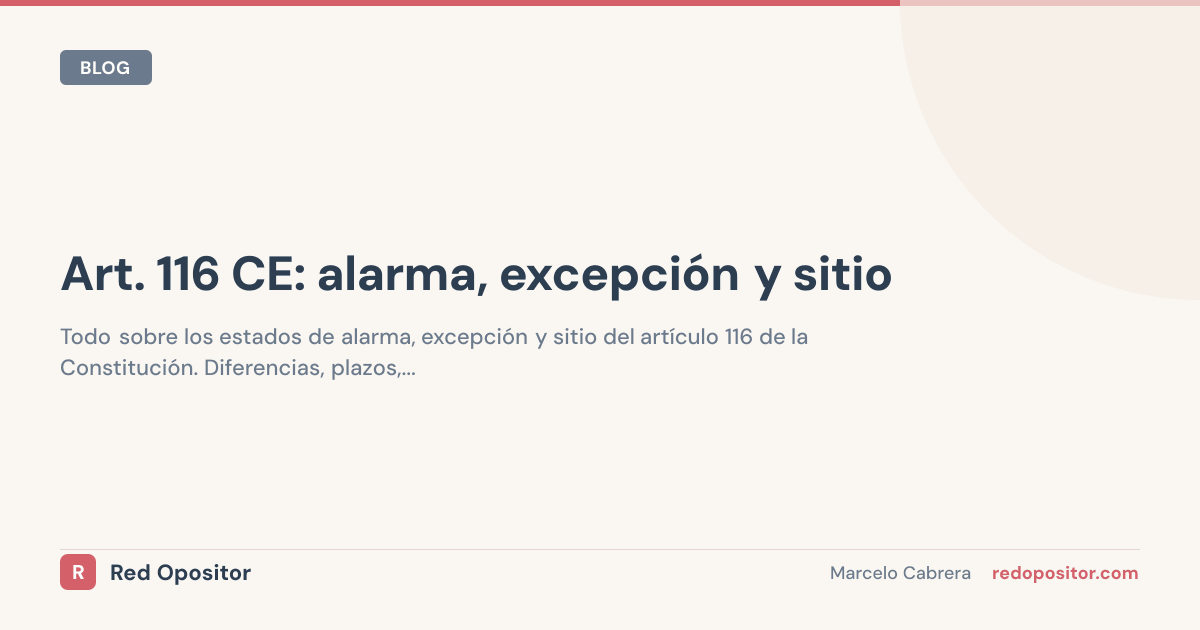 Art. 116 CE: alarma, excepción y sitio