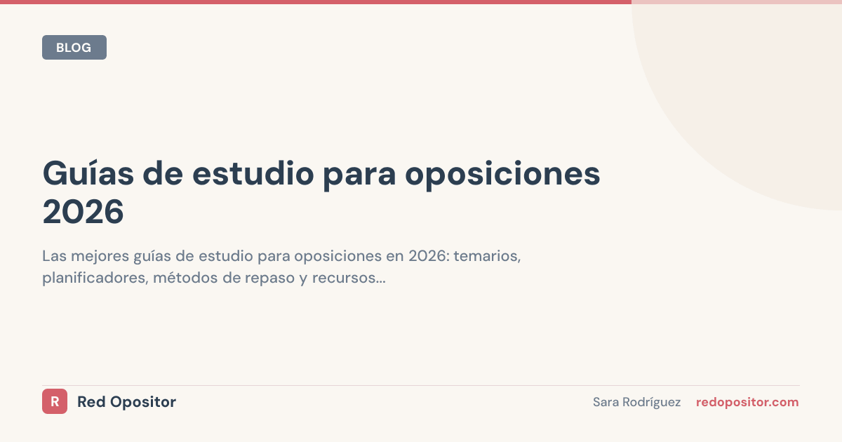 Guías de estudio para oposiciones 2026