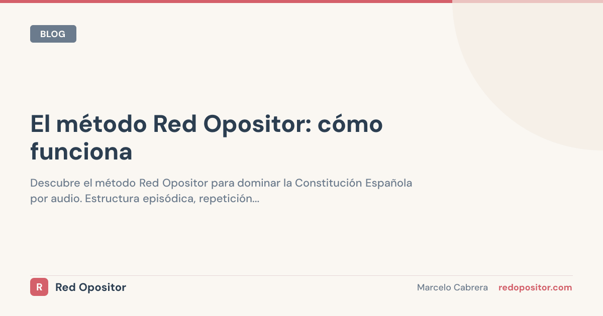 El método Red Opositor: cómo funciona