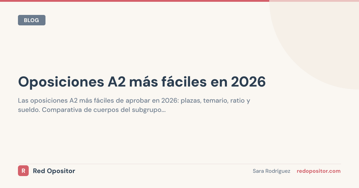 Oposiciones A2 más fáciles en 2026