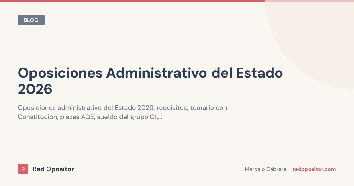 Oposiciones Administrativo del Estado 2026