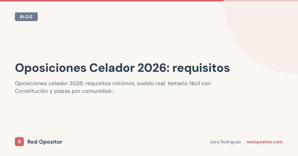 Oposiciones Celador 2026: 6.000 Plazas, Solo ESO
