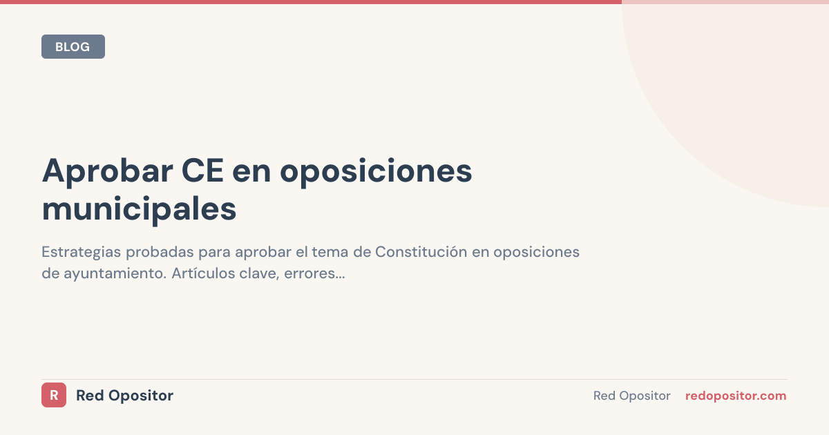 Aprobar CE en oposiciones municipales