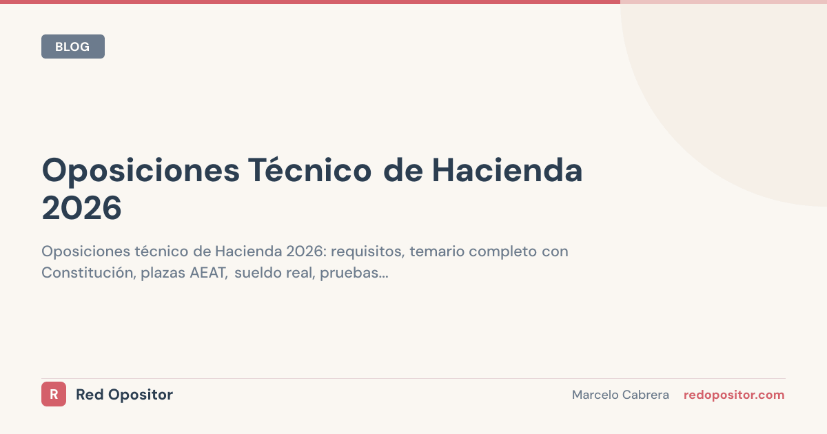 Oposiciones Técnico de Hacienda 2026