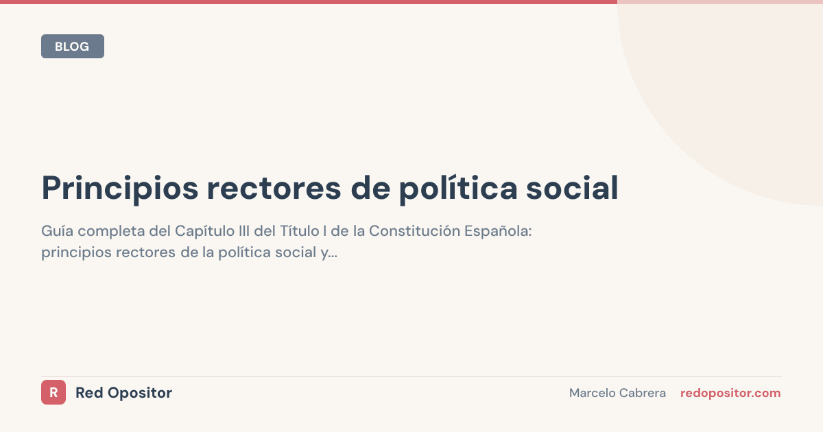 Principios rectores de política social