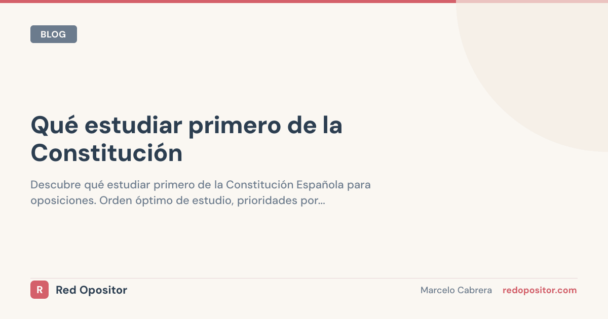 Qué estudiar primero de la Constitución