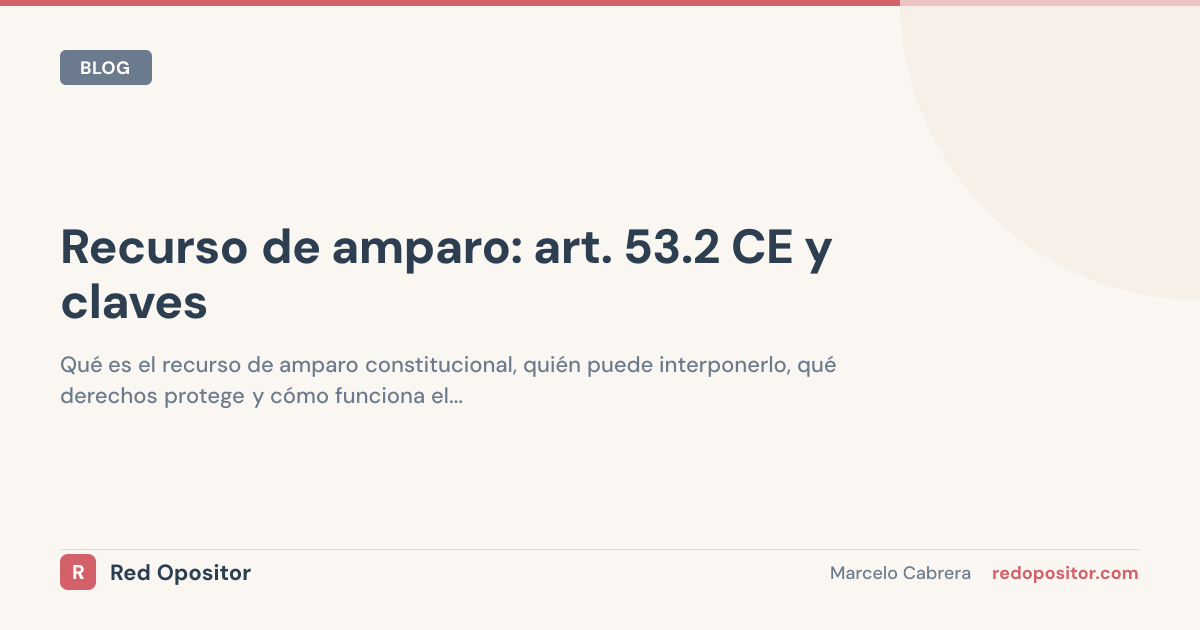 Recurso de amparo: art. 53.2 CE y claves