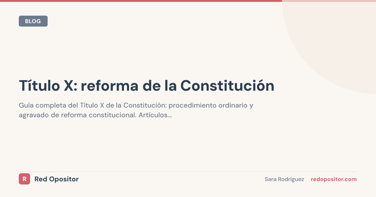 Título X: reforma de la Constitución