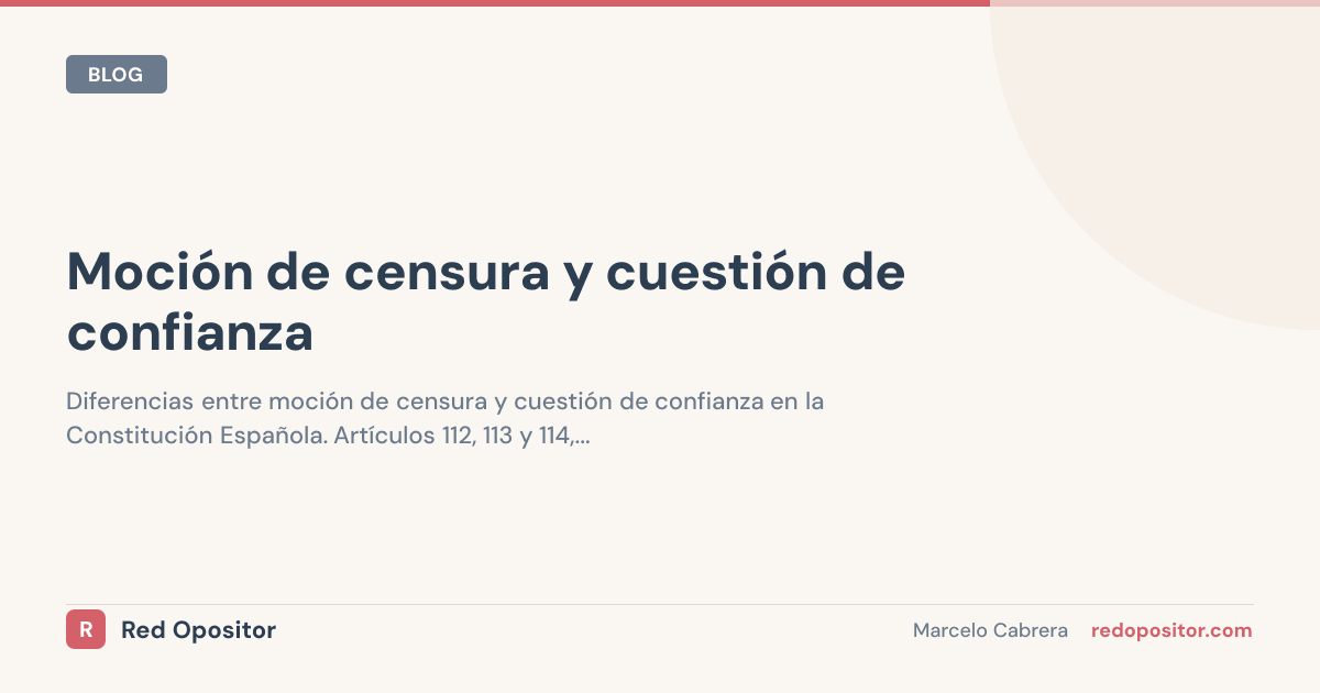 Moción de censura y cuestión de confianza