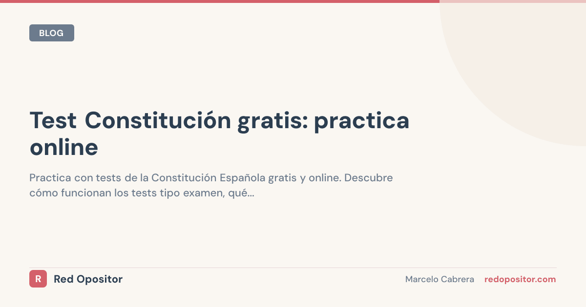 Test Constitución gratis: práctica online